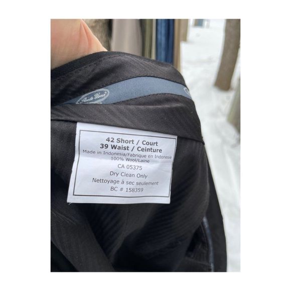 Pronto Uomo Platinum Black Trousers Pants Formal Pleat Front Sz 42 Short - Picture 5 of 6